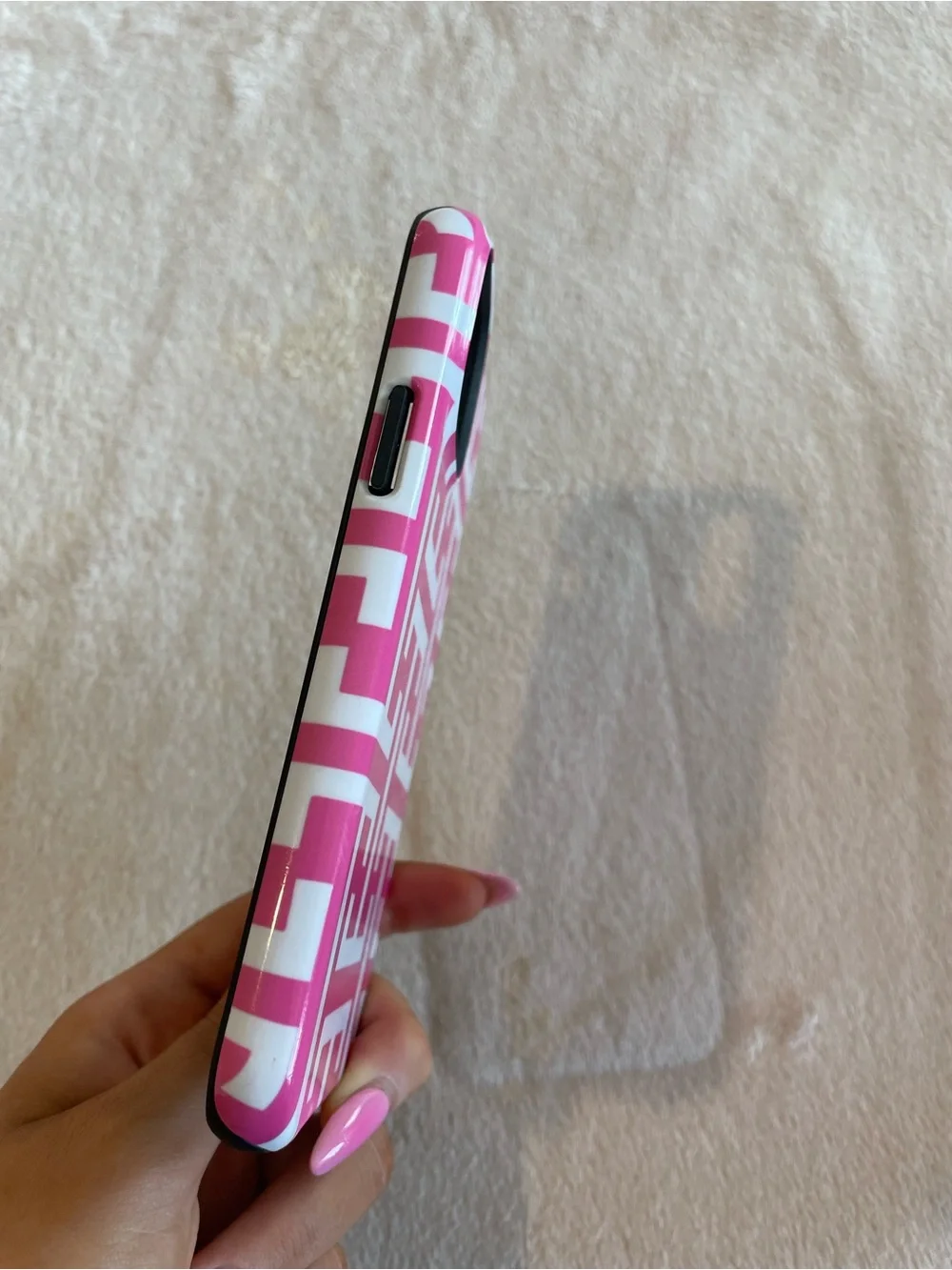 Redbubble Hot Pink and White Geometric Phone Case